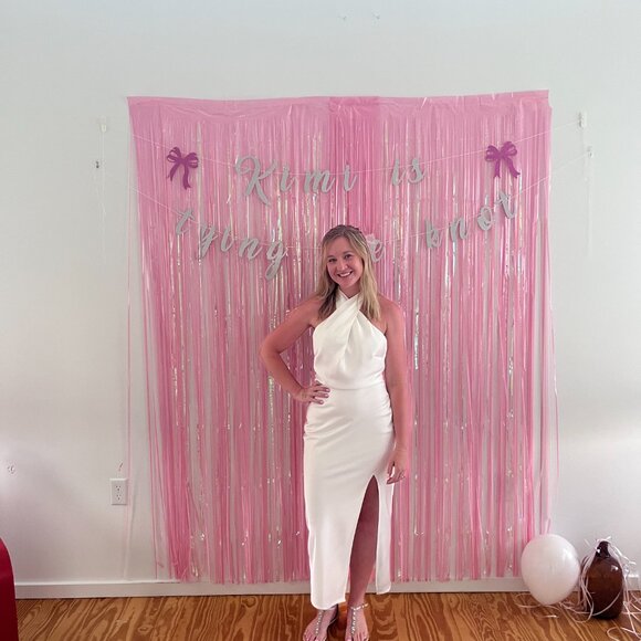 Beyond Classy White Satin Halter Midi Dress - Picture 6 of 6
